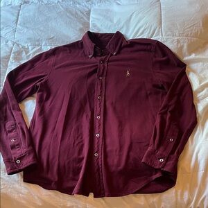 Ralph Lauren Men's Maroon Button Down Shirt